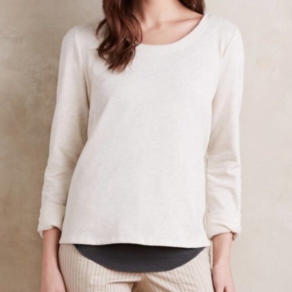 NWT Anthropologie Everleigh Oatmeal Lace  Up Back Sweater Top size XS - Picture 13 of 13